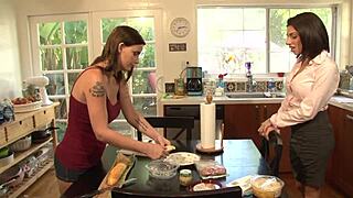 darcie dolce straps on for hot lesbo pounding