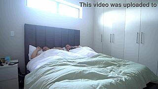 Stepmom Teases Sleeping Stepson's Huge Cock with Wet Creampie Play