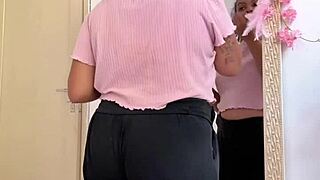 chubby ebony babe farts prepping for hot date