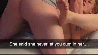 She sneaks snaps of her wild creampie breeding sessions, screaming in submissive orgasm bliss during rough homemade romps.