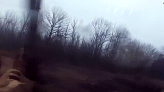 skinny brunette risks public train masturbation to orgasm