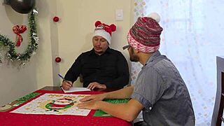 Christmas Wish Fulfilled with Two Beautiful Women Threesome
