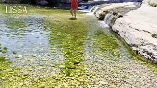 Couple's outdoor walk leads to surprise sex blowjob