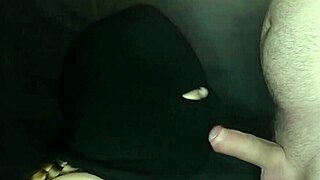 stepsis slurps cock hidden under balaclava pov blowjob