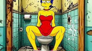 i crave marge's dirty public toilet anal creampie