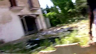 Black milf bounces cowgirl on huge cock then bends over for outdoor anal gaping