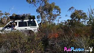 stunning curvy european milf miluniel louis strips outdoors with big natural tits 🔥🍑 playboy model vibes