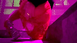 italian milf artemisia flaunts long legs smoking heels outdoors