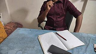 desi student bends for teacher's classroom creampie pounding