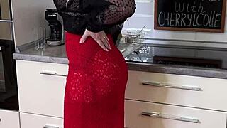 breakfast with cherrylcolle's big tits ass and lingerie fetish 😘🍒 curvy mature feast