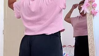 chubby ebony babe farts prepping for hot date