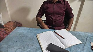 desi student bends for teacher's classroom creampie pounding