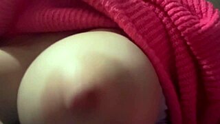 Watch big natural tits bounce with hard nipples teasing closeup!