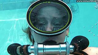 whoa, hungarian teen's wet underwater blowjob by pool explodes with passion!