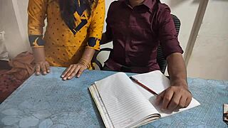 desi student bends for teacher's classroom creampie pounding