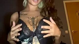 goth teen slut rams huge toy up her ass