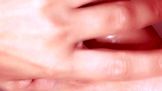 japanese babe takes close-up facial cumshot