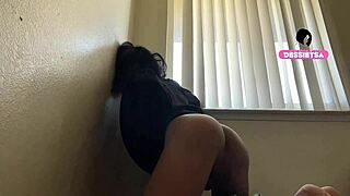skinny tgirl masturbates her narrow ass alone in dorm room