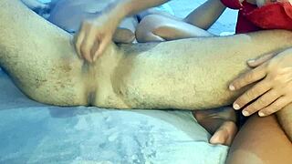 my girl gives oily handjob licks spits im so horny ughh