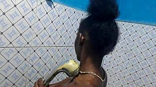 Squirtin' hard in the bathroom mess