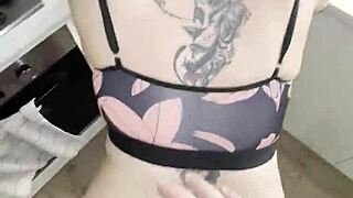 blonde milf mommy big natural tits wet pussy fucked hard kitchen huge cock babe