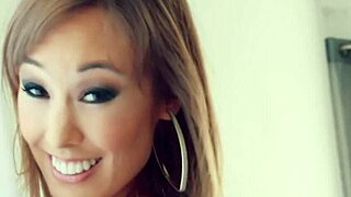 Hot skinny Asian Christy deepthroats and rides huge monster cock