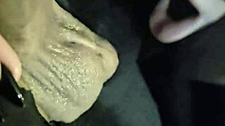 goth babe blindfolds for close-up sensual lick and gag cum swallow