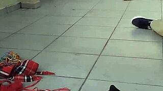 Curvy Brazilian babes flash tits and pussies then kiss passionately during photo shoot