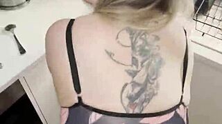 blonde milf mommy big natural tits wet pussy fucked hard kitchen huge cock babe