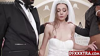 Sexy Teen Bride Aften Opal Gangbanged by Husband's Black Friends at Wedding