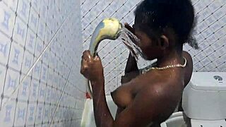 Squirtin' hard in the bathroom mess