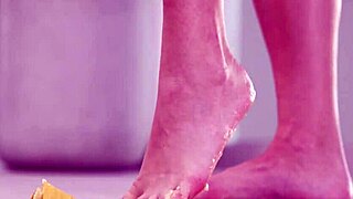 uhh 4k feet fetish babe crushes juicy fruits barefoot then in high heels
