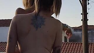 Curvy Brazilian babes flash tits and pussies then kiss passionately during photo shoot