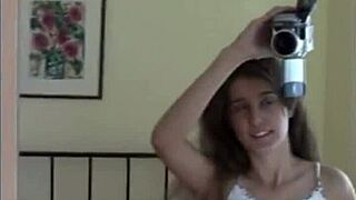 tiny tyler gropes nipples pussy on cam!