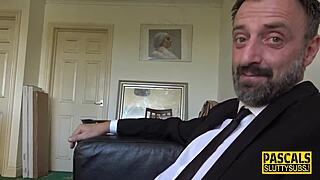 Skinny submissive scottish blonde dominated with rough deepthroat anal