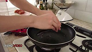 Perky-titted Asian maid 😍 serves steamy JAV passion!