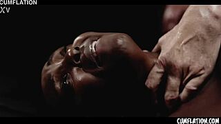 Sexy black Zaawaadi's pussy cumflated extreme interracial loads dripping