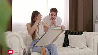 skinny babe's mmf threesome driver servant pounding tease