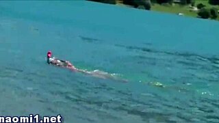 naomi swallows beach cumshot after hot blowjob session