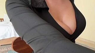 Jerking Off to Busty Milf's Massive Tits Tease