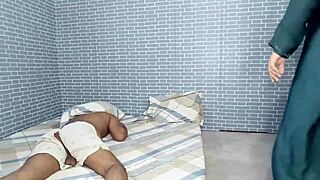 Muslim maid gets horny spotting landlord's huge cock during ranch chores anal ride