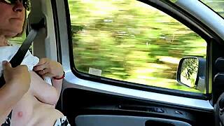 flashing my tits driving down road