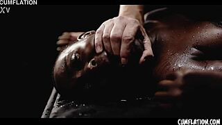 Sexy black Zaawaadi's pussy cumflated extreme interracial loads dripping