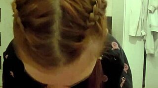 redhead roommate deepthroats cum in mouth spits on dick shaking ass