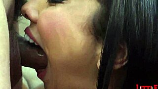 chubby latina hairy pussy takes deep anal creampie