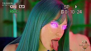 Daddy's secret VHS: succubus stretches wet pussy with strapon toys?