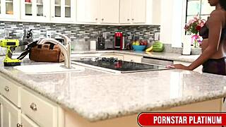 ebony mocha menage fucked hard by shaundam kitchen