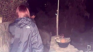 left party with two guys, became their outdoor slut cumshot