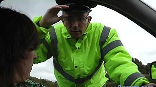 cop busts masturbating mature leads to boot fuck