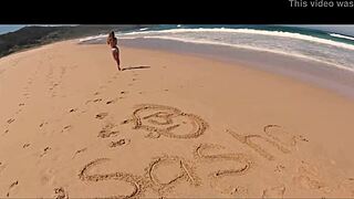 sasha ikeyeva models bikini ass on spanish doninos beach travel show